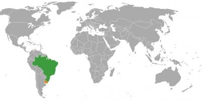 یوراگوئے کے مقام پر دنیا کے نقشے